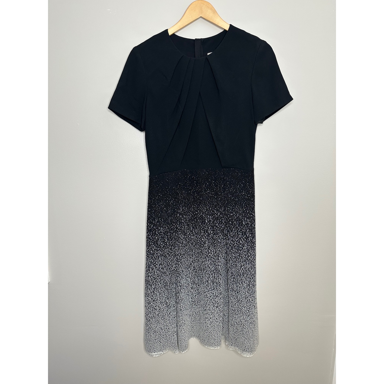 Jason Wu Women's Black Ombre Print Silk Fit Flare Midi Dress Fall 2015 Size 8